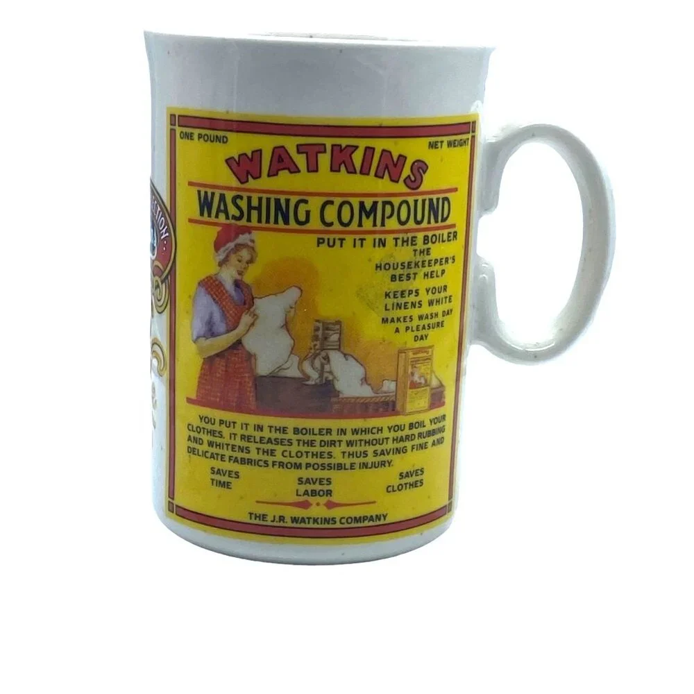 Vtg 1992 Watkins Heritage Collection Washing Compound‎ Coffee Cup Mug 4.5”
